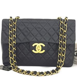 CHANEL Lambskin Quilted Crossbody Bag Black 1216765